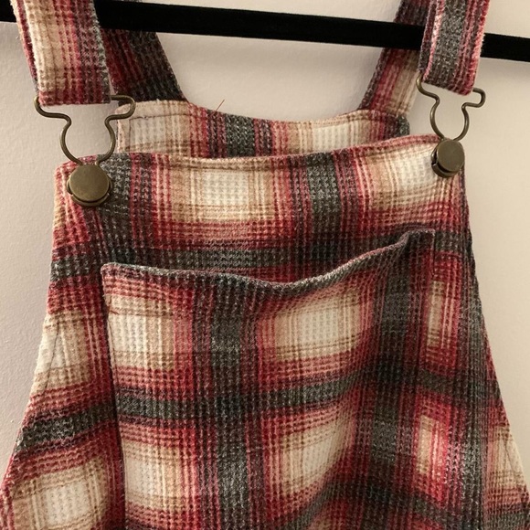 2000's Le Chateau plaid overall mini dress - Picture 4 of 7